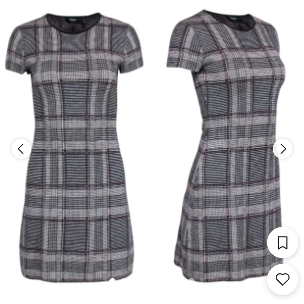 Theory Gray Black Sweater Sheath Mini Dress